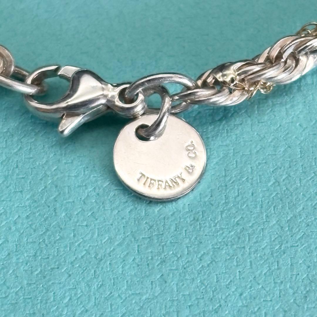 極美品 ティファニー コンビ ツイスト ロープ ブレスレット 750 925