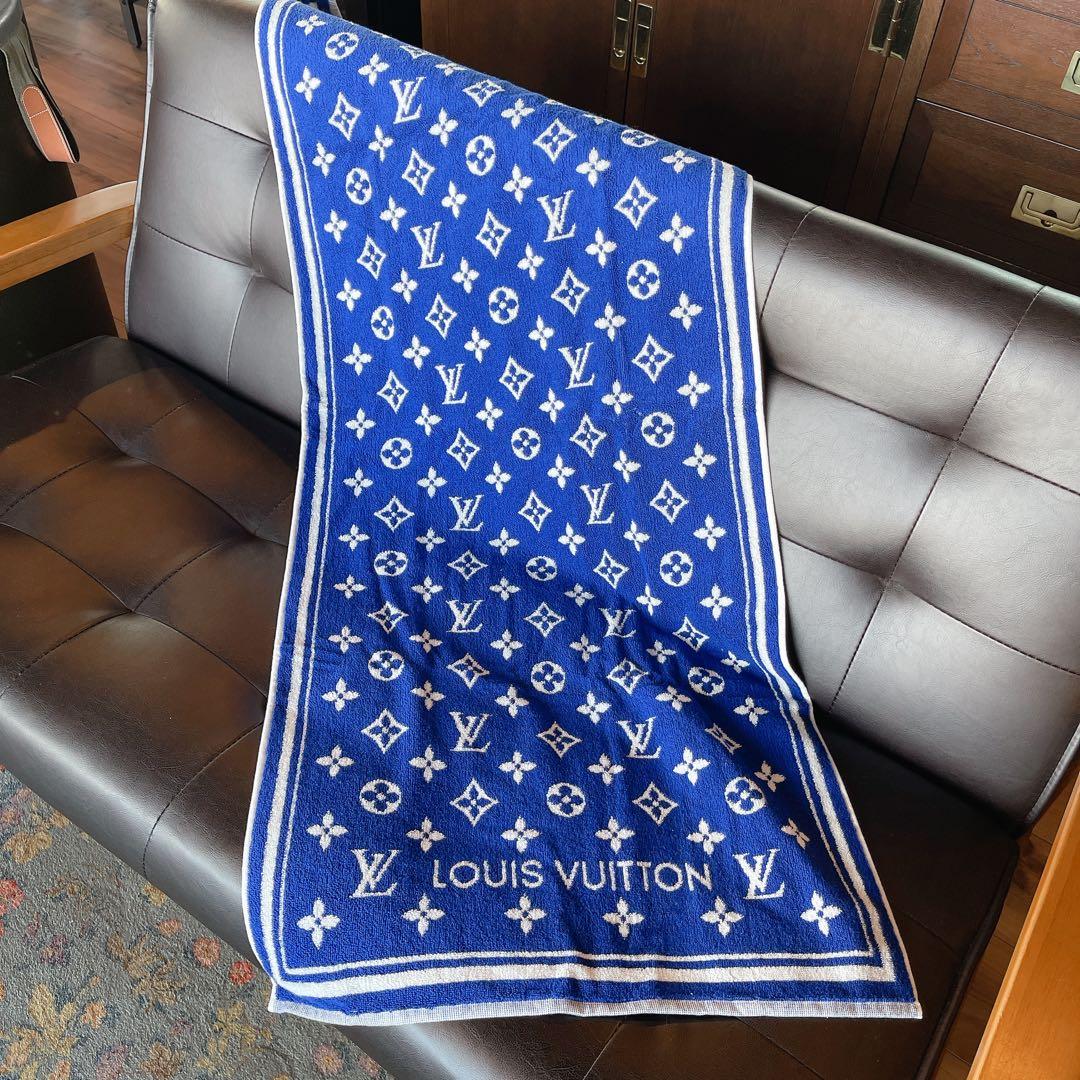 ルイヴィトン セルヴィエットセットLVマッチモノグラム ブルー バスタオル