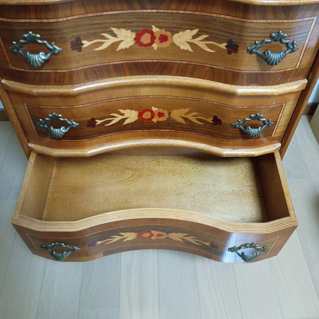 イタリア製 タロッコ モーレンス 4段チェスト 象嵌 アンティーク