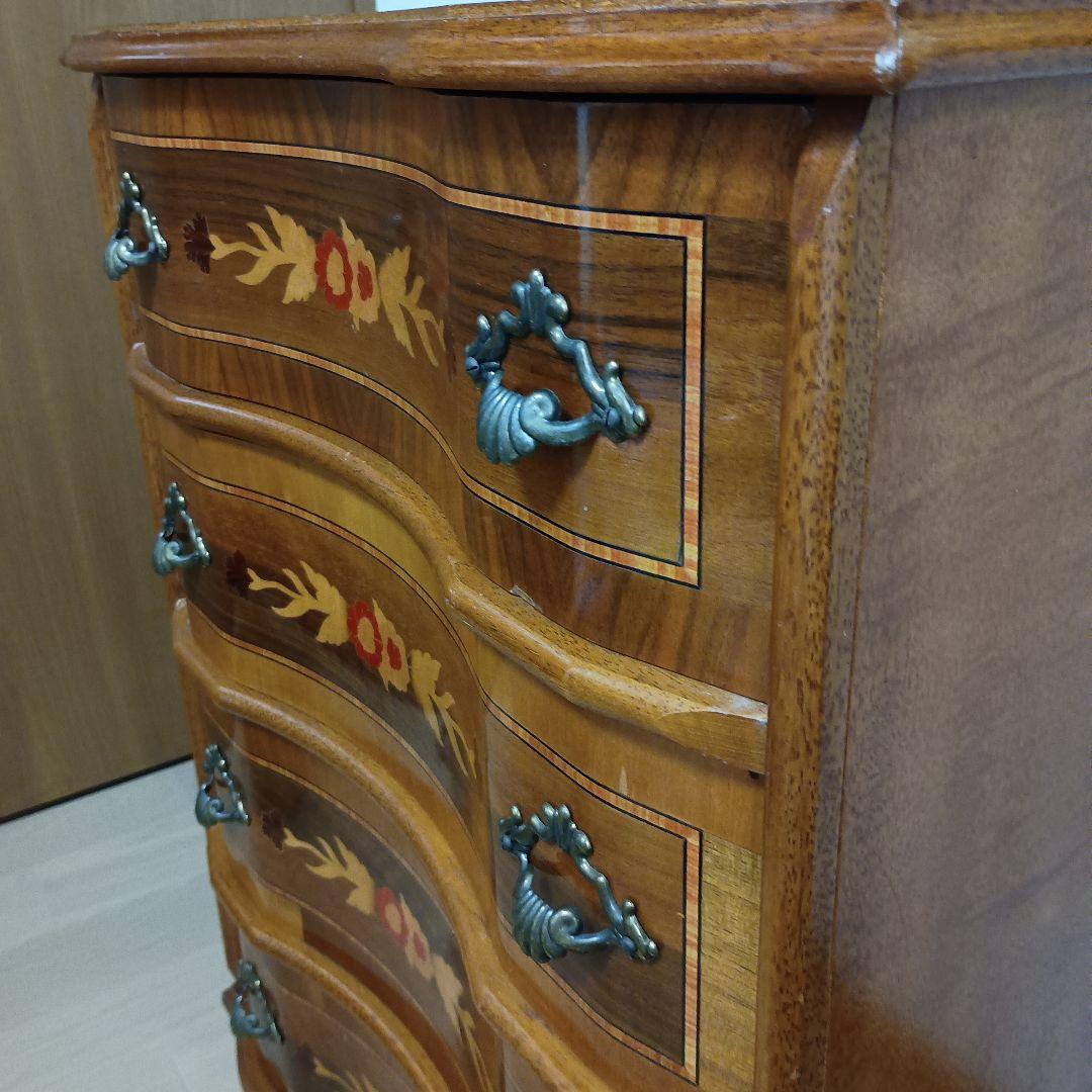 イタリア製 タロッコ モーレンス 4段チェスト 象嵌 アンティーク