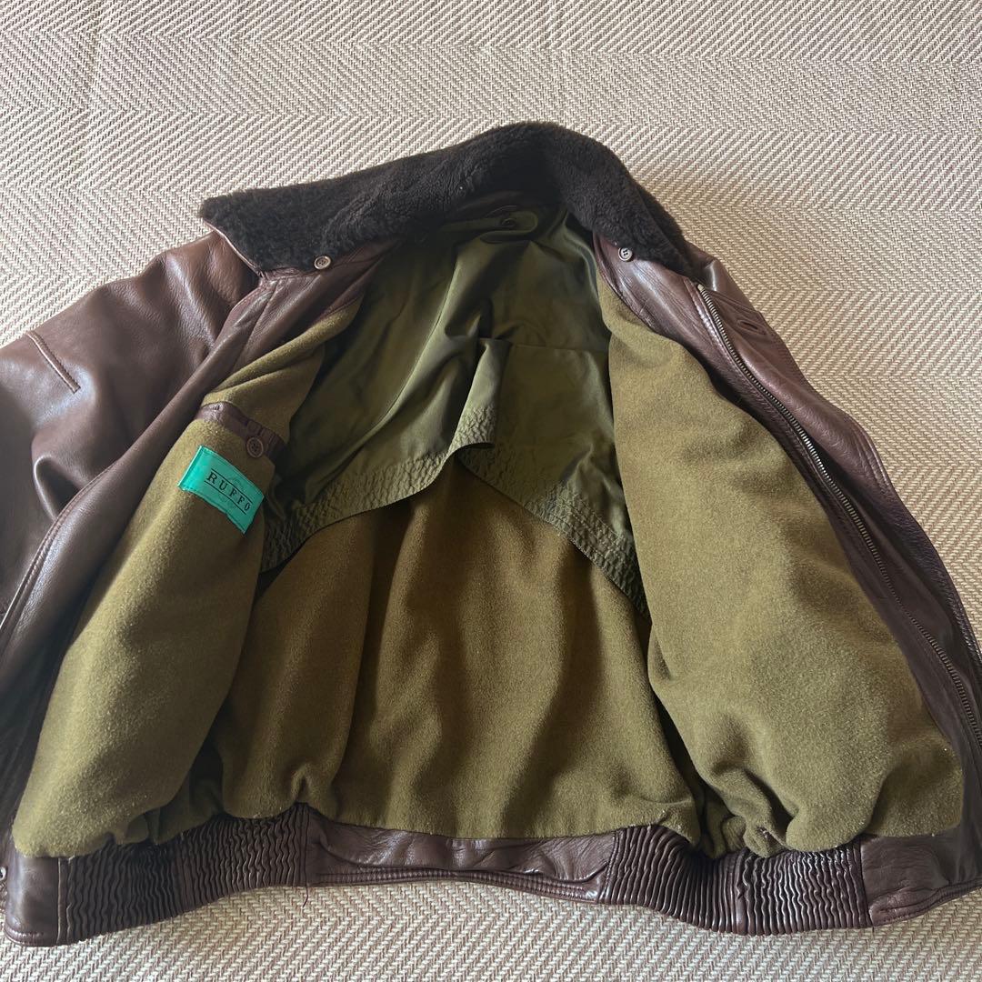 RUFFO レザージャケット　襟ボア　短丈