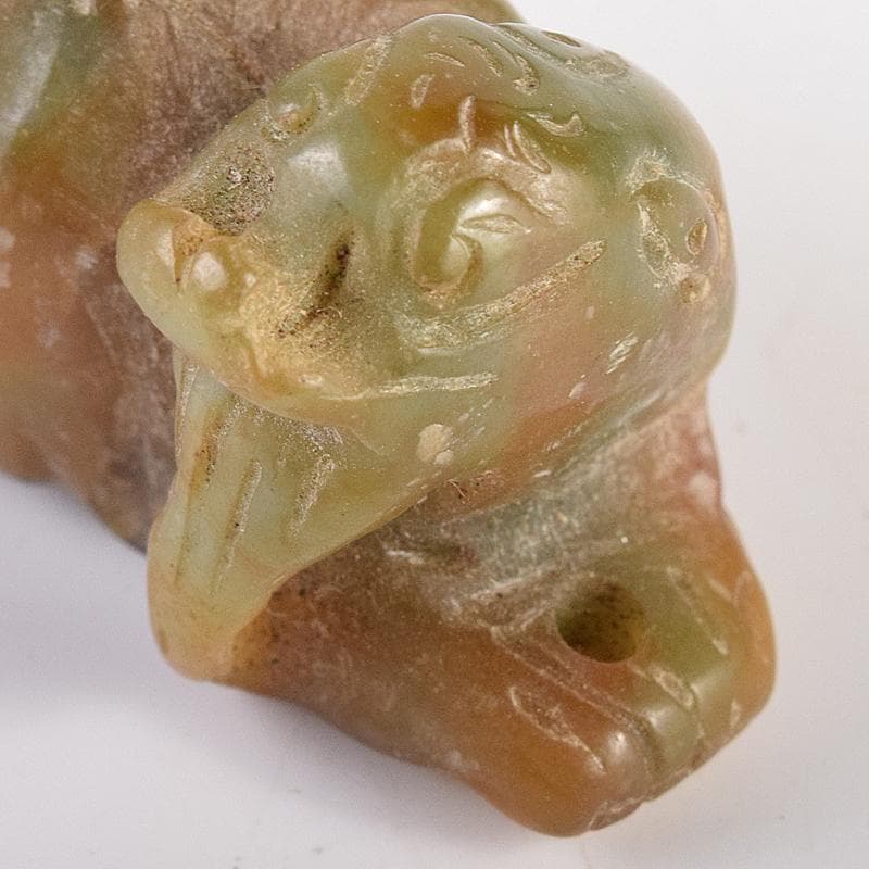 中国　玉石彫刻　神獣　根付　紙鎮　置物　4点まとめて　D　R8460