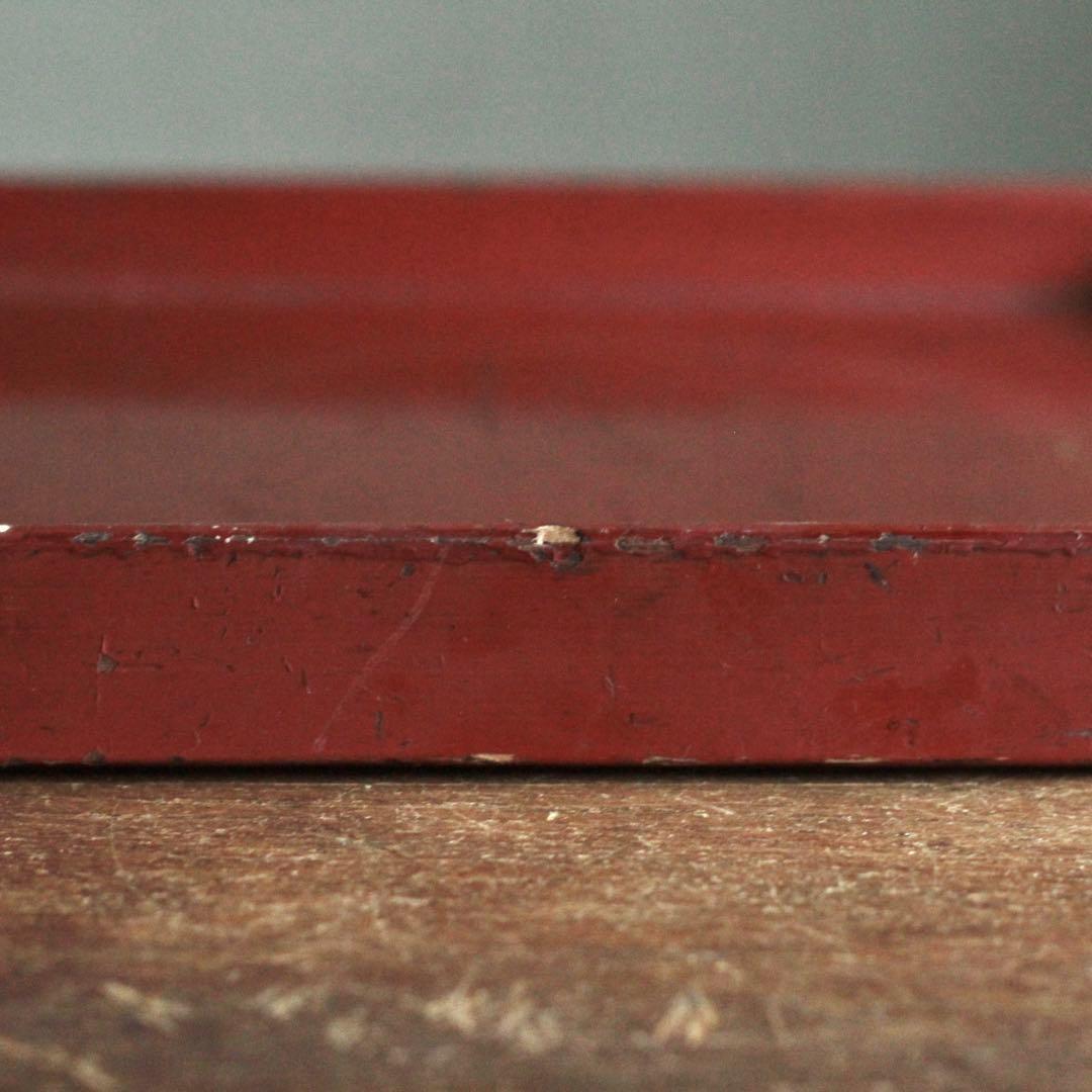 隅切 折敷 朱塗り 盆 古美術 古道具 アンティーク 盆 折敷盆