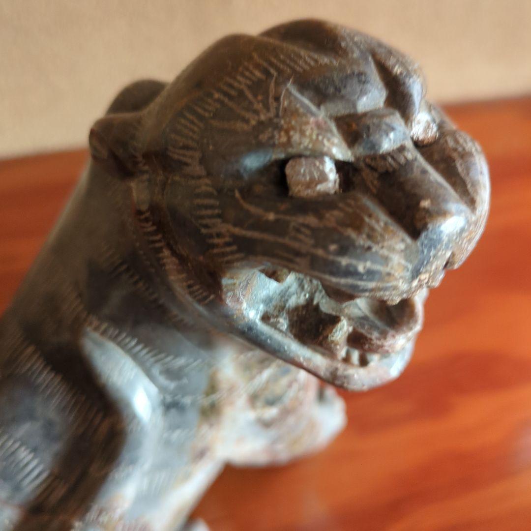 石製動物彫刻 笑顔の表情　骨董品　古美術　寅　虎　タイガー石像