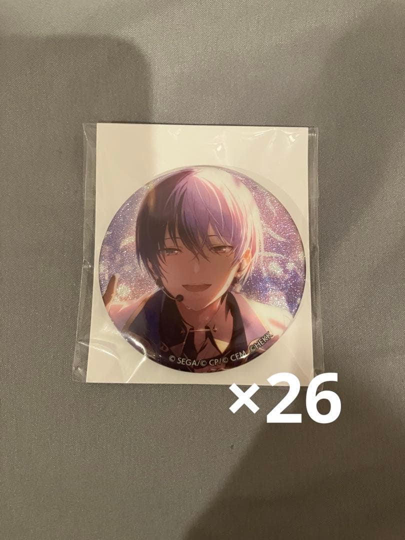 プロセカ　あんスタコラボ　グリッター缶バッジ　　グリ缶　青柳冬弥