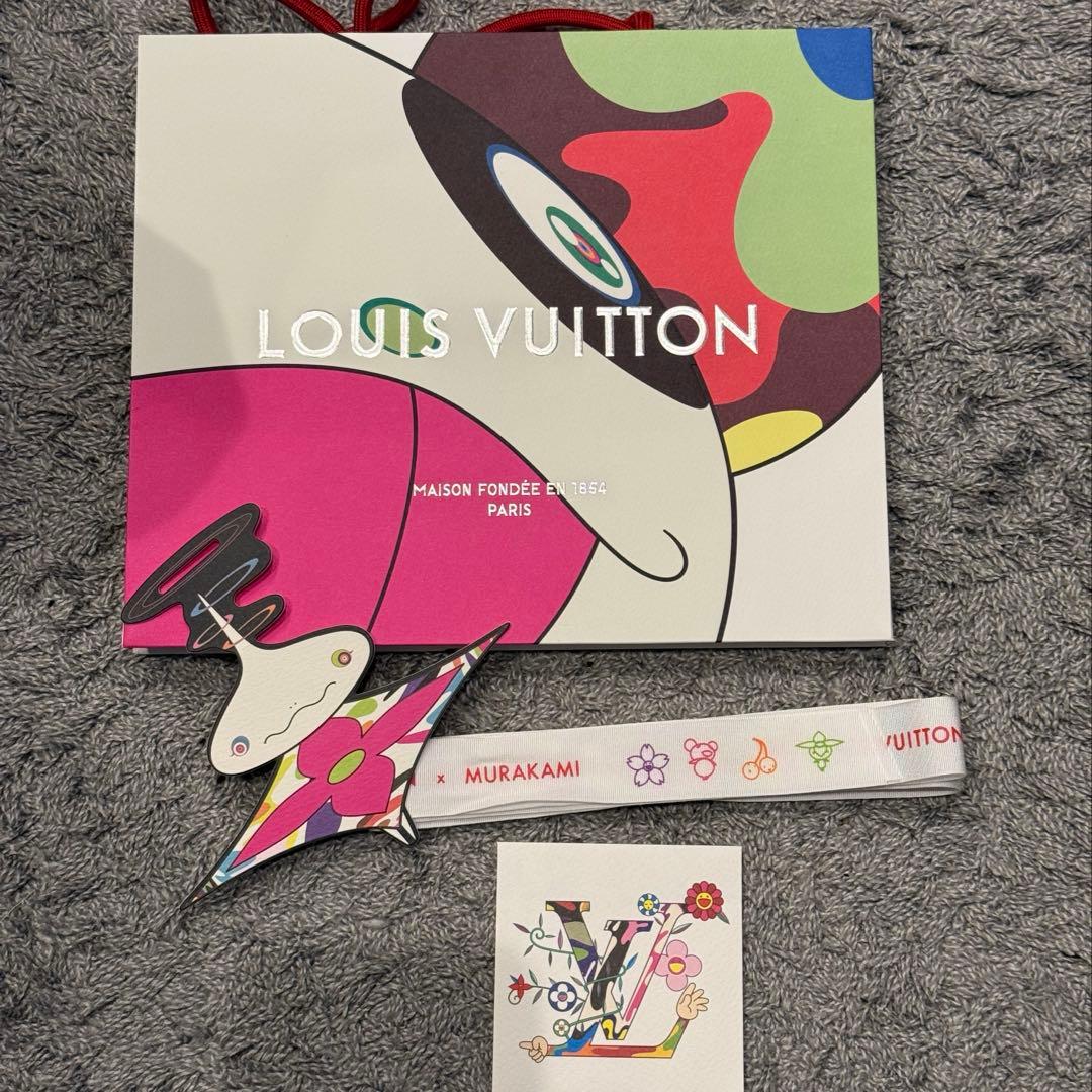 ルイビトン 村上隆 限定ショッパー、ステッカー、リボンセット