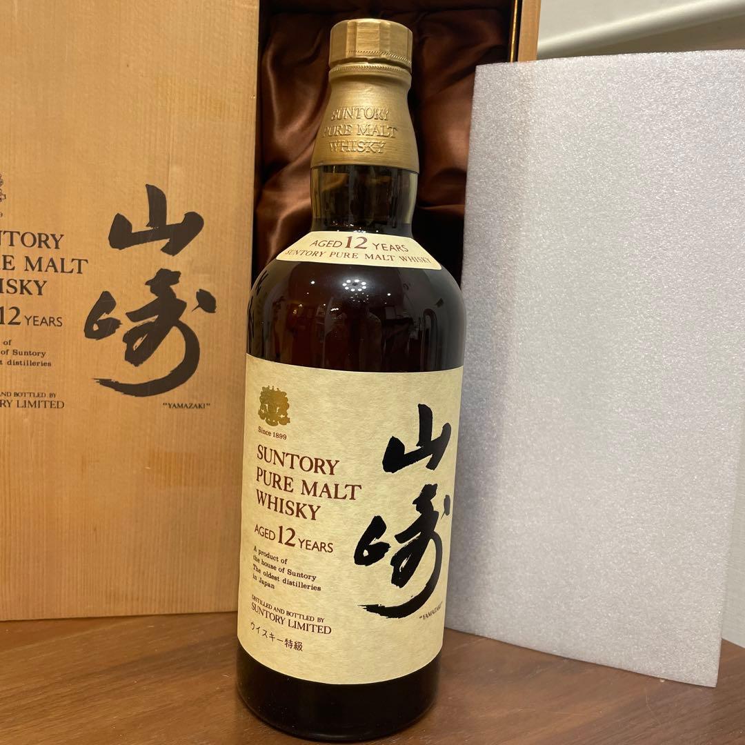サントリーピュアモルトウイスキー　山崎12年　向獅子　木箱付き　未開封