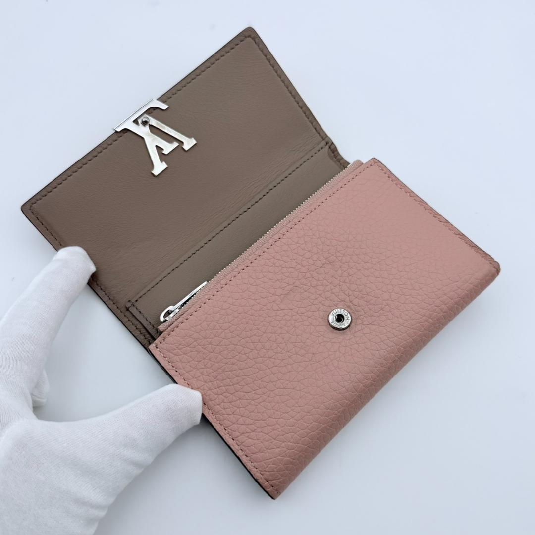 ルイヴィトン カプシーヌ コンパクト トリヨン 三つ折り財布 ピンク