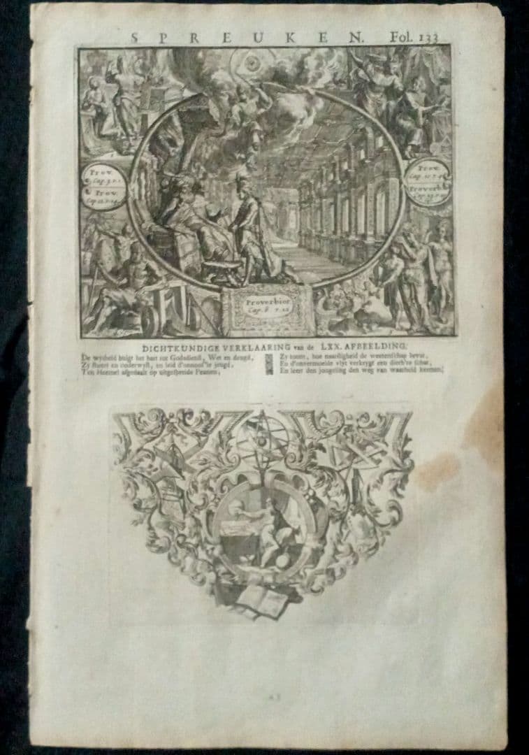 額装品　1729年頃　「聖書　バイブル　零葉」　４作品セット　稀少