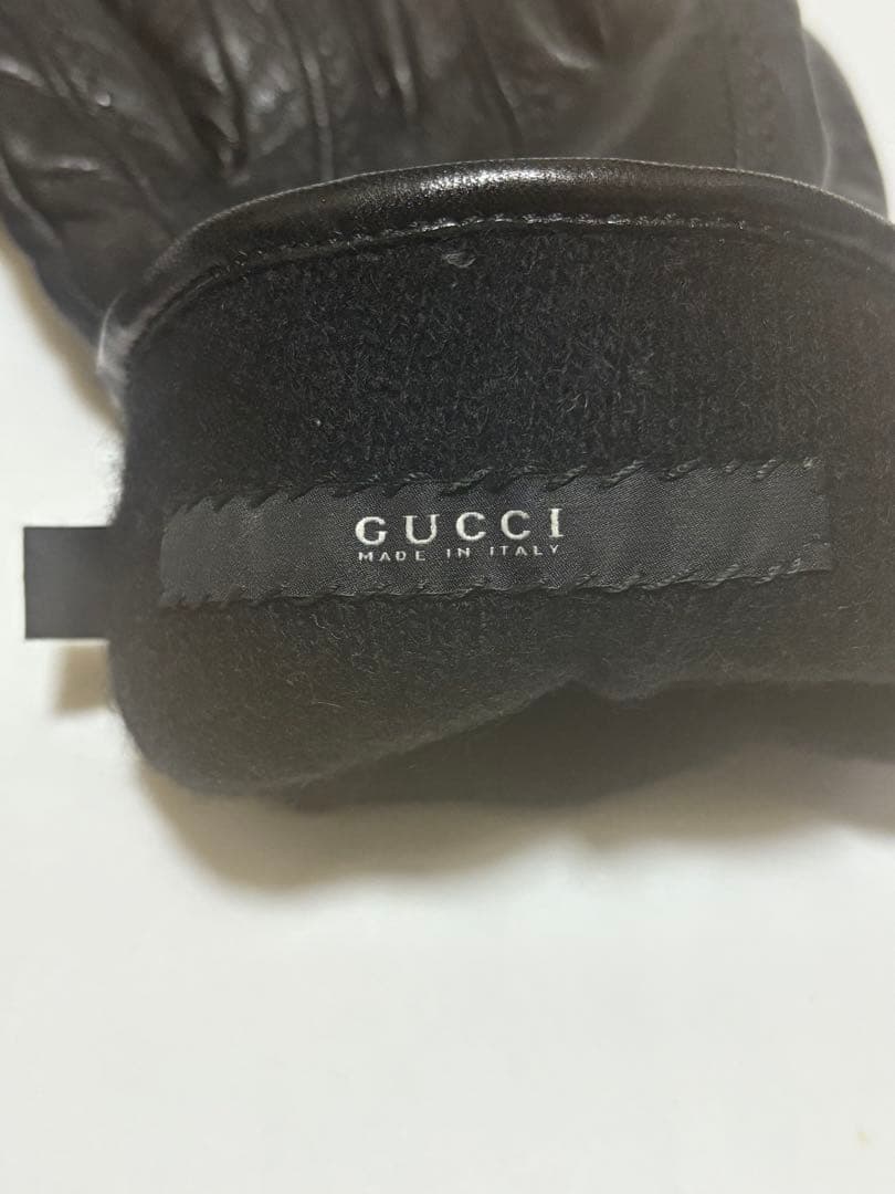 GUCCI グッチ　レザーグローブ　革手袋　黒　ブラック