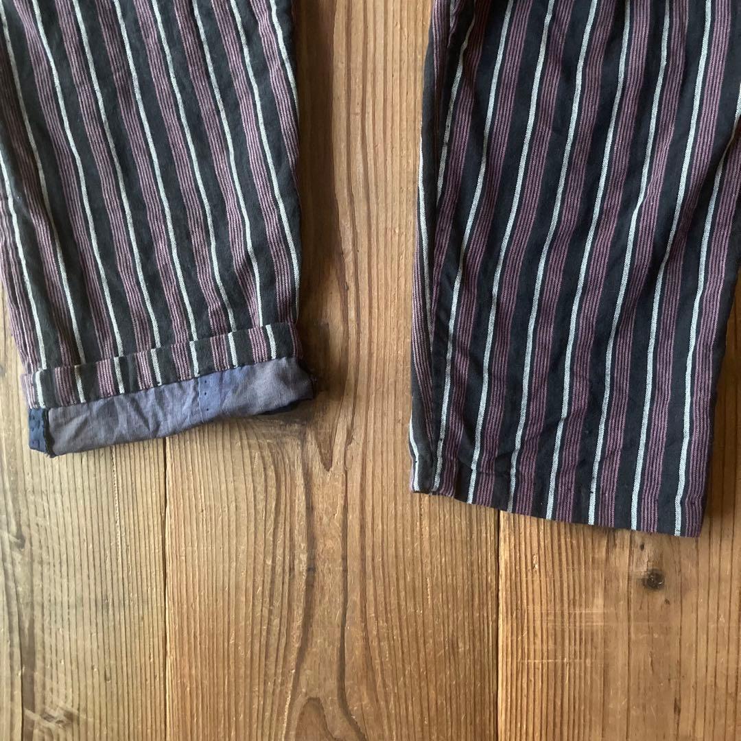 古布リメイク 風呂敷 縞木綿 ピエロもんぺ サルエル モンキーパンツ