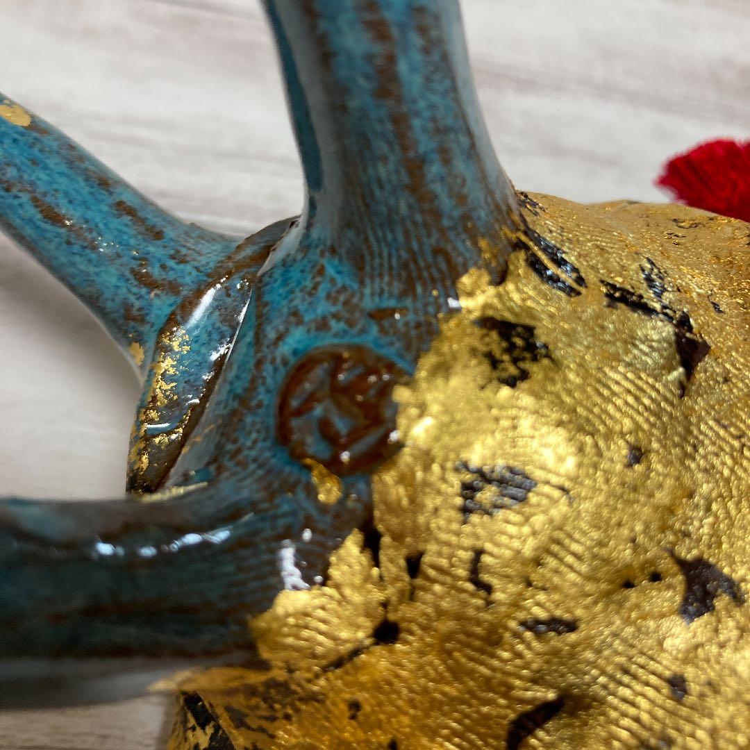 新品　清水焼　京焼　清水正作　金箔　六瓢文　鈴　置物　インテリア　陶芸昭和レトロ