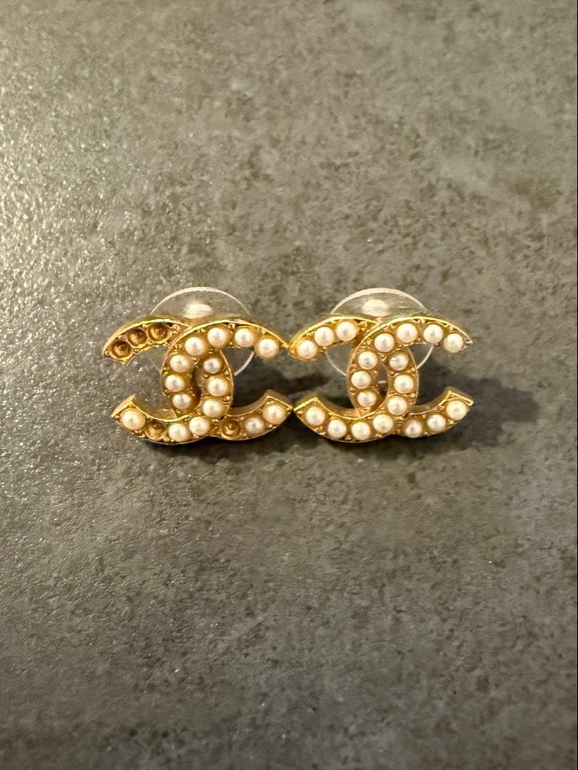 CHANELパール ココマーク ピアス CC ロゴ C22A ゴールド