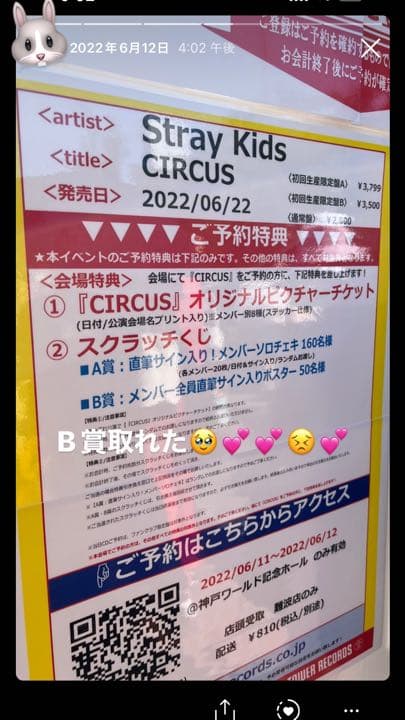 スキズ　直筆サイン入りポスター　MANIAC CIRCUS
