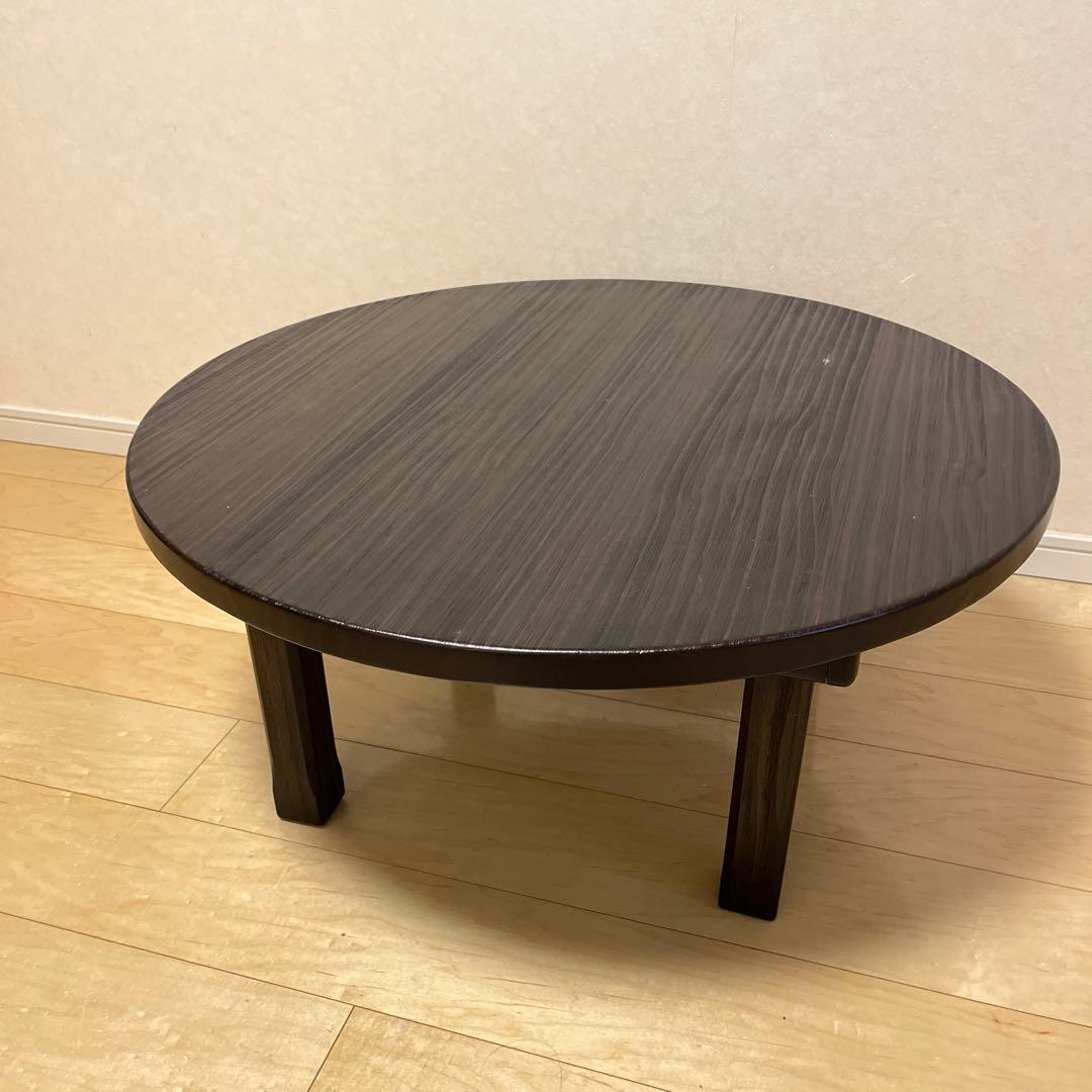 レトロ ちゃぶ台 円形座卓 （天然木製）東海家具工業 直径800mm