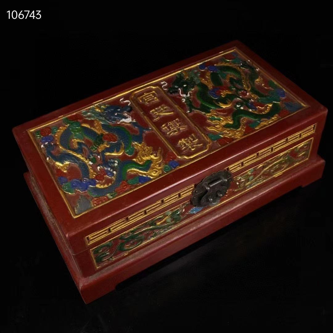 中国古美術・旧蔵の極品青花磁碗一対・古い漆器箱付き・置物・文房具