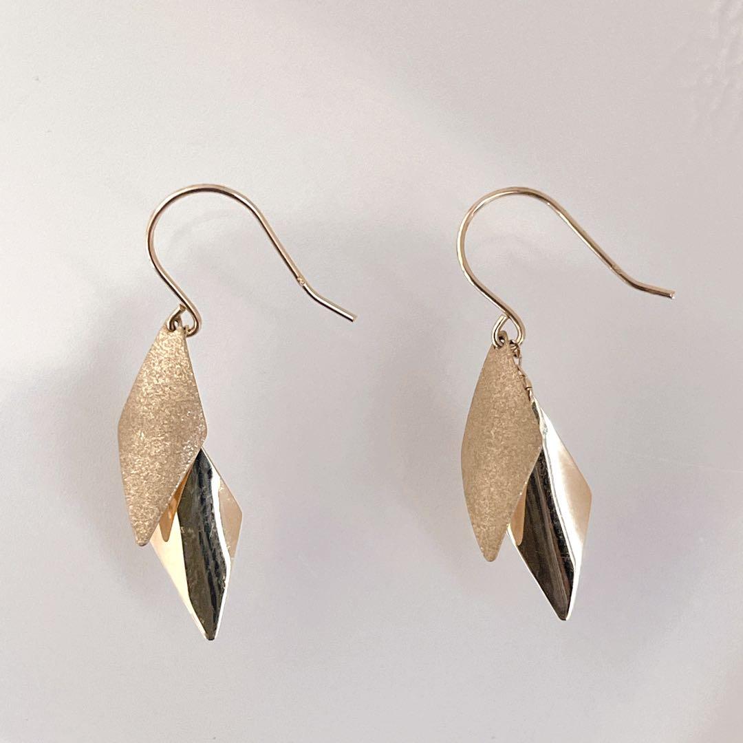 Jewel closet by L&Co. K10 ひし形ピアス k10 ゆれる