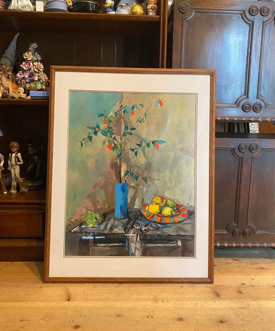 ミゲル・イバルス・ロカ ブルー花瓶 インテリア アート 額縁