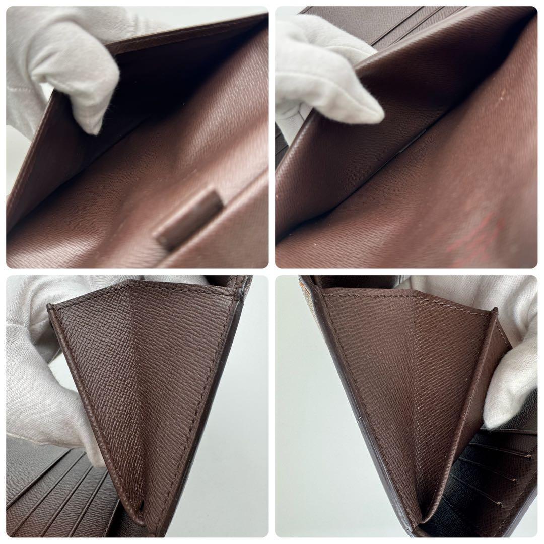 【新型】ルイヴィトン　ダミエ　エベヌ　インターナショナル　三つ折り財布　長財布