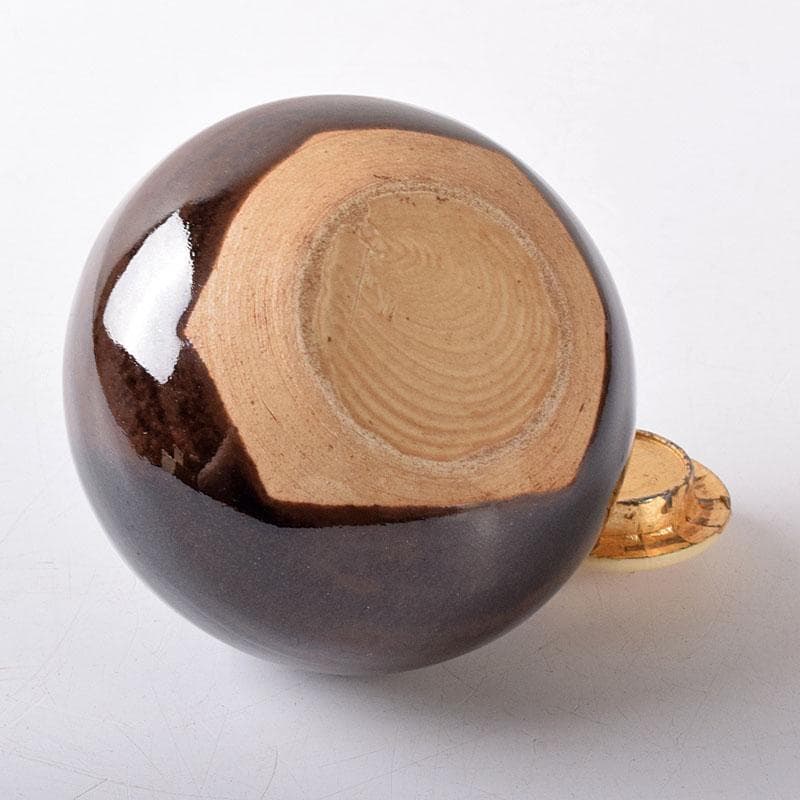 茶道具　京焼　清水焼　桶谷定一作　文琳茶入　仕覆付　共箱　V　7704