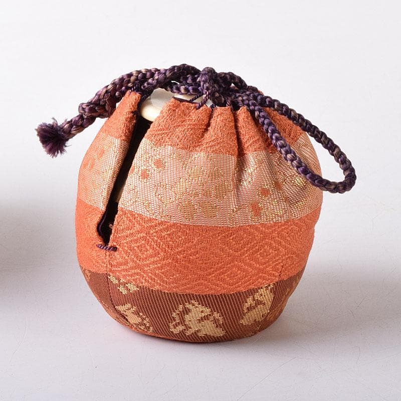 茶道具　京焼　清水焼　桶谷定一作　文琳茶入　仕覆付　共箱　V　7704