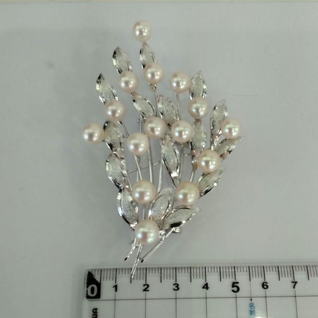 SVあこや真珠ブローチ　大きめブローチ　　中古品