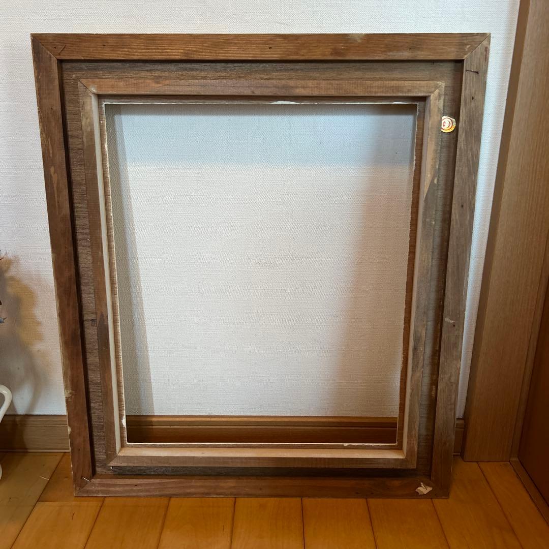 レトロ！ヴィンテージ！アンティークフレーム2枚　古道具　木製額縁　ニチガク