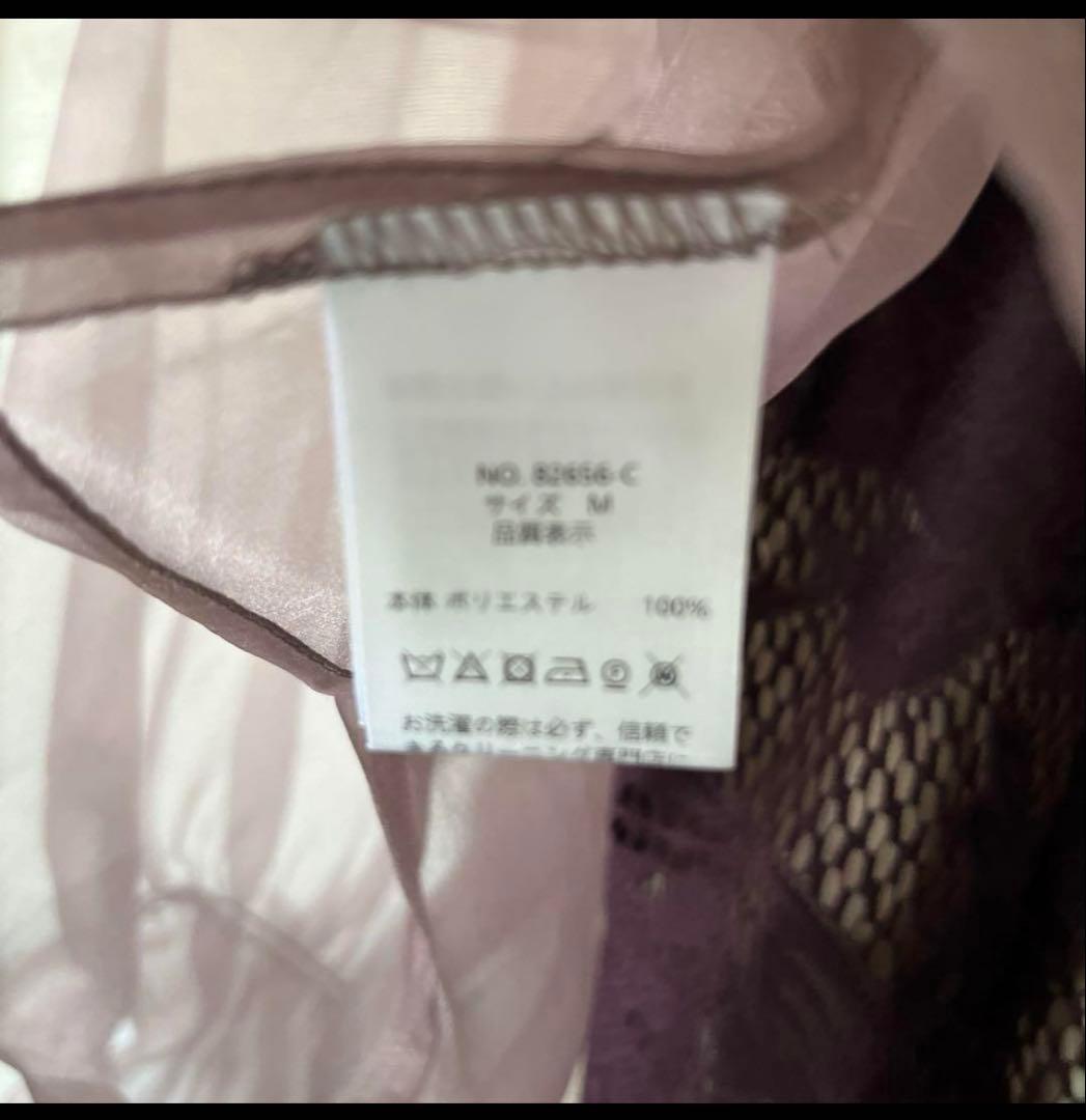 etoll シアーブラウス&マーメイドキャミワンピ パーティードレス　M