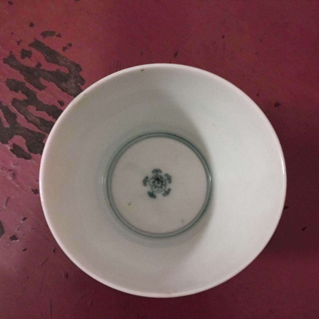 古伊万里　江戸中期 花唐草文　そば猪口