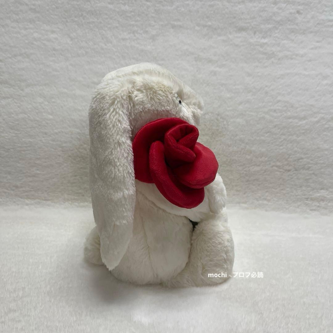  Cream Bunny With Rose うさぎ ぬいぐるみ