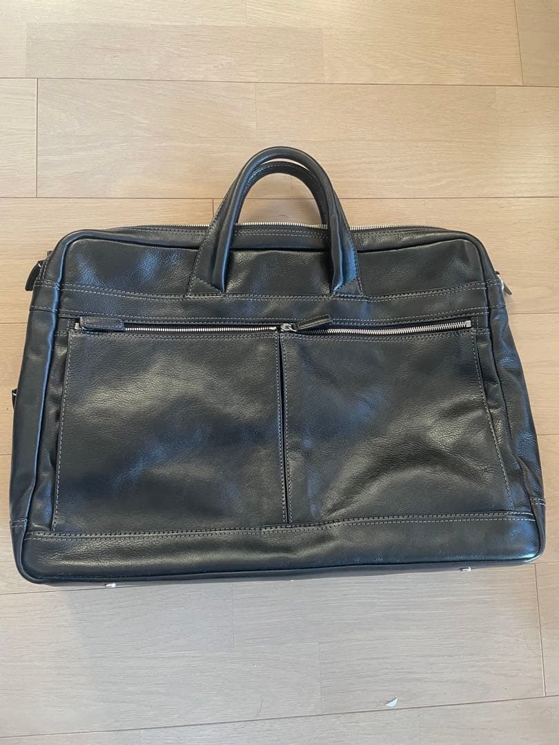 美品　海老名カバン　レザー ビジネスバッグ 黒