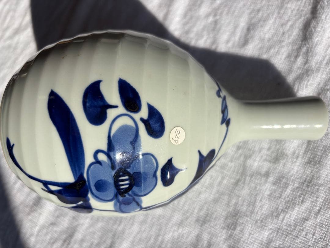 砥部焼　寿山　染付草花文　徳利　 花瓶　アンティーク小物