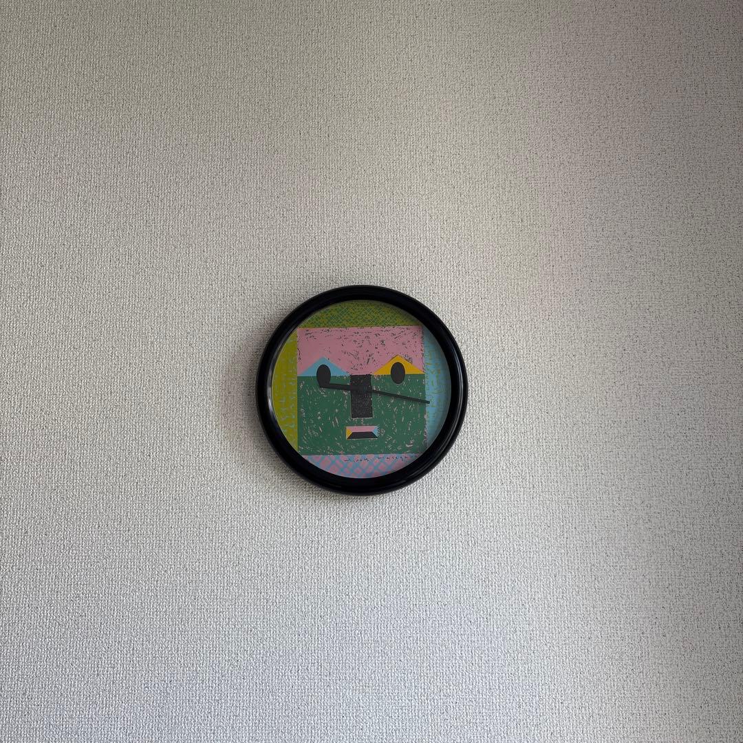 カラフルな顔デザイン掛時計　長谷川博紀　ポストモダン　珍品　香港製