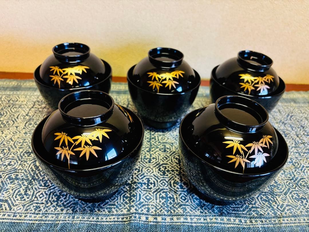 輪島塗　五島屋　吸物椀　5客