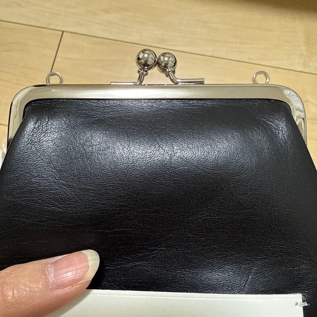 beautiful people がま口 黒 ミニショルダー