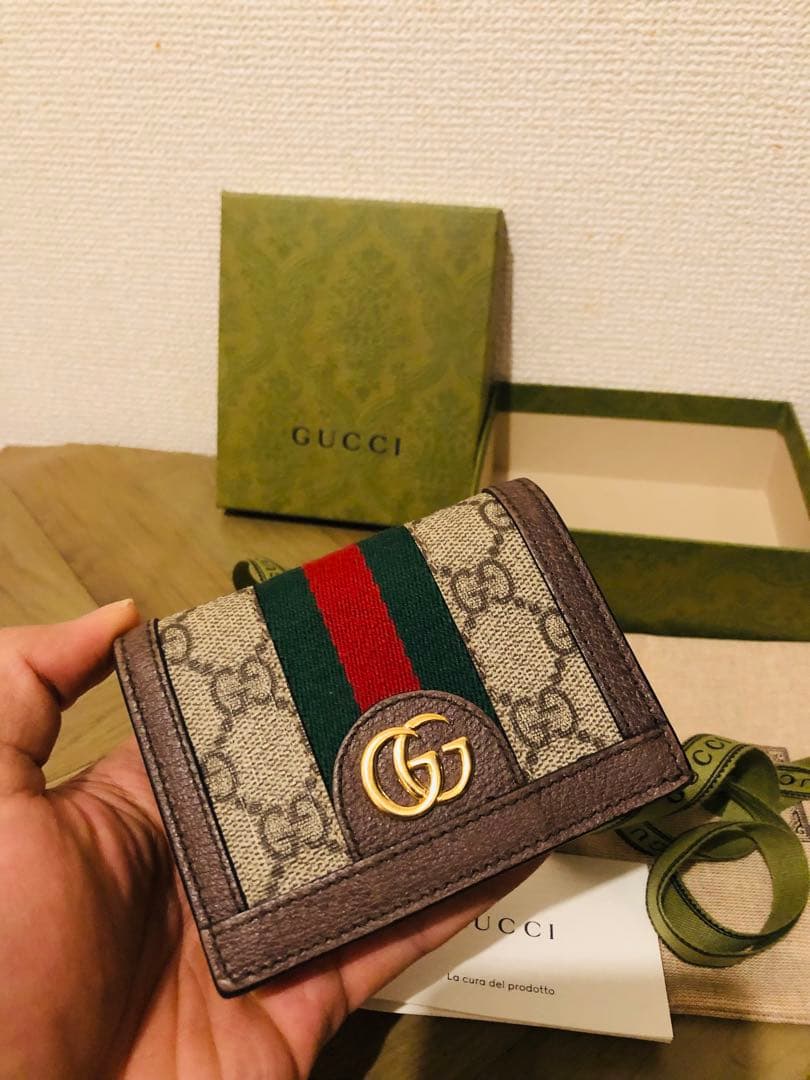 GUCCI 二つ折り財布　オフィディア　GG カードケース ウォレット　超美品