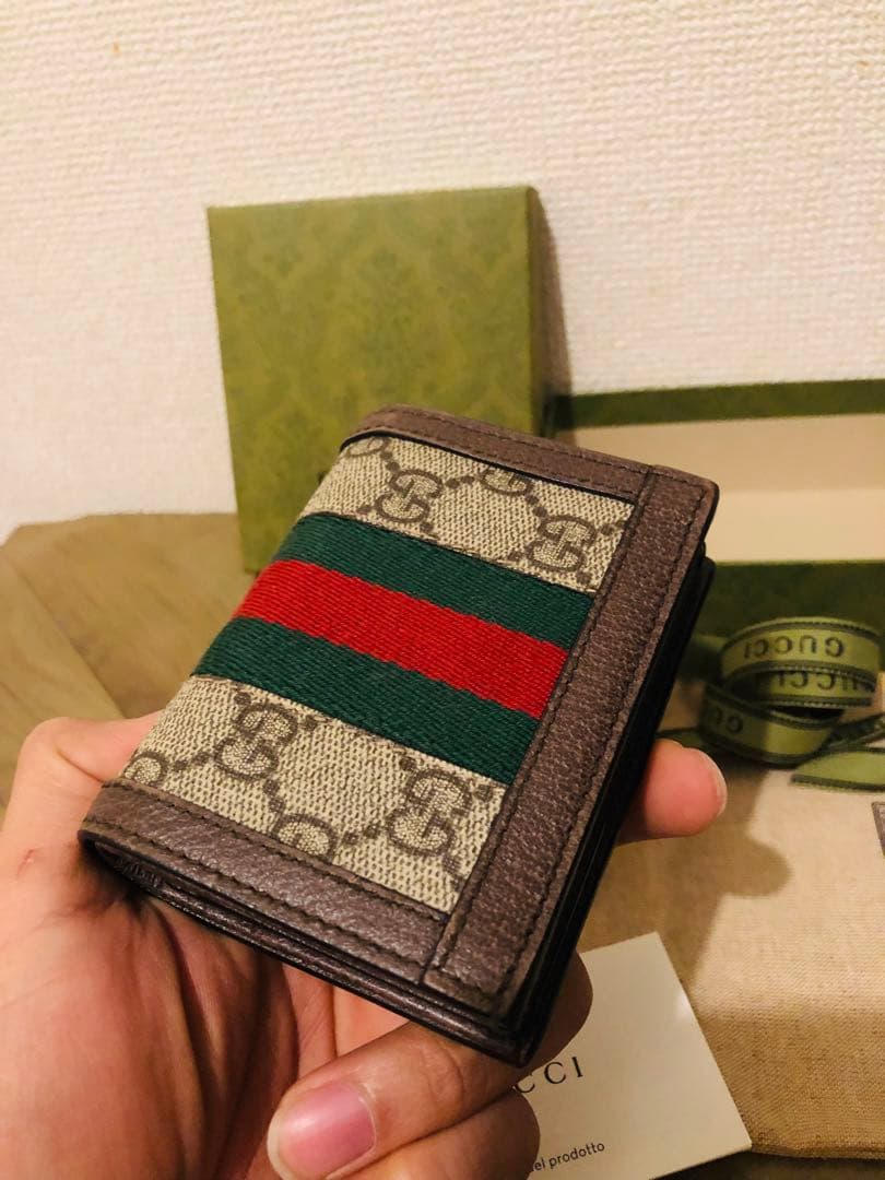 GUCCI 二つ折り財布　オフィディア　GG カードケース ウォレット　超美品