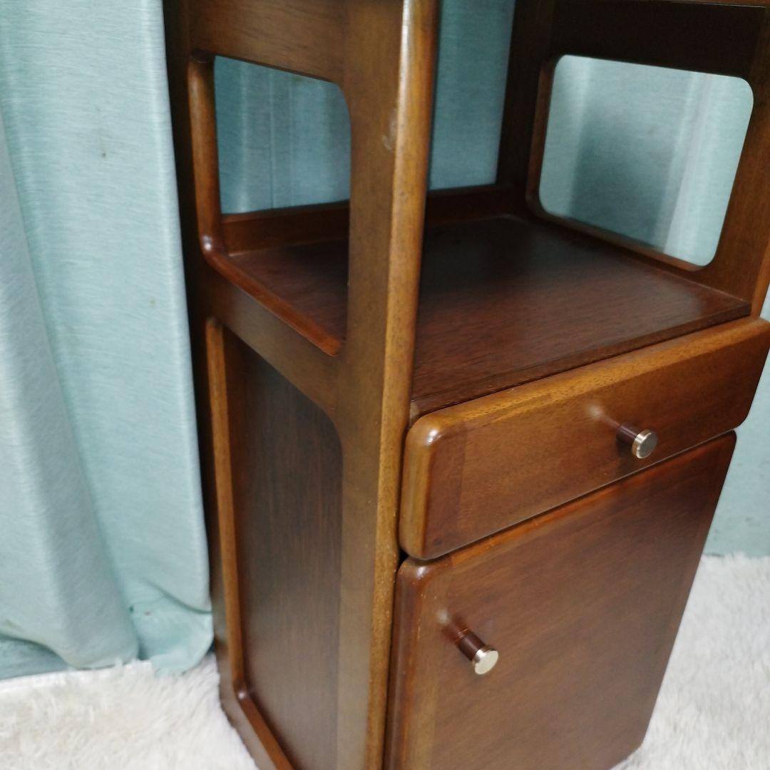 レトロ　木製　電話台 引き出し付き　ラック