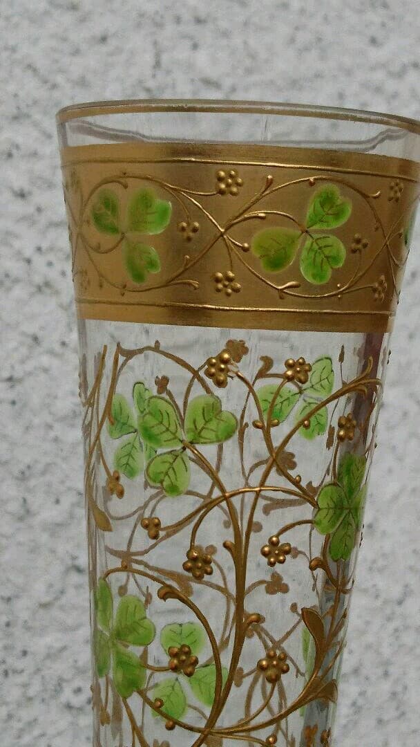 ヴィクトリアン時代の「金彩エナメル花器」