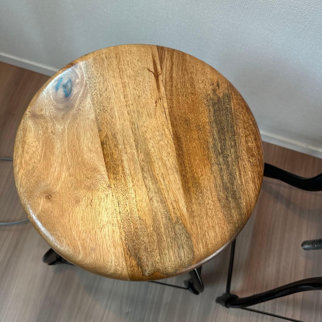 アンティークスツール 高さ調整可能 2脚セット