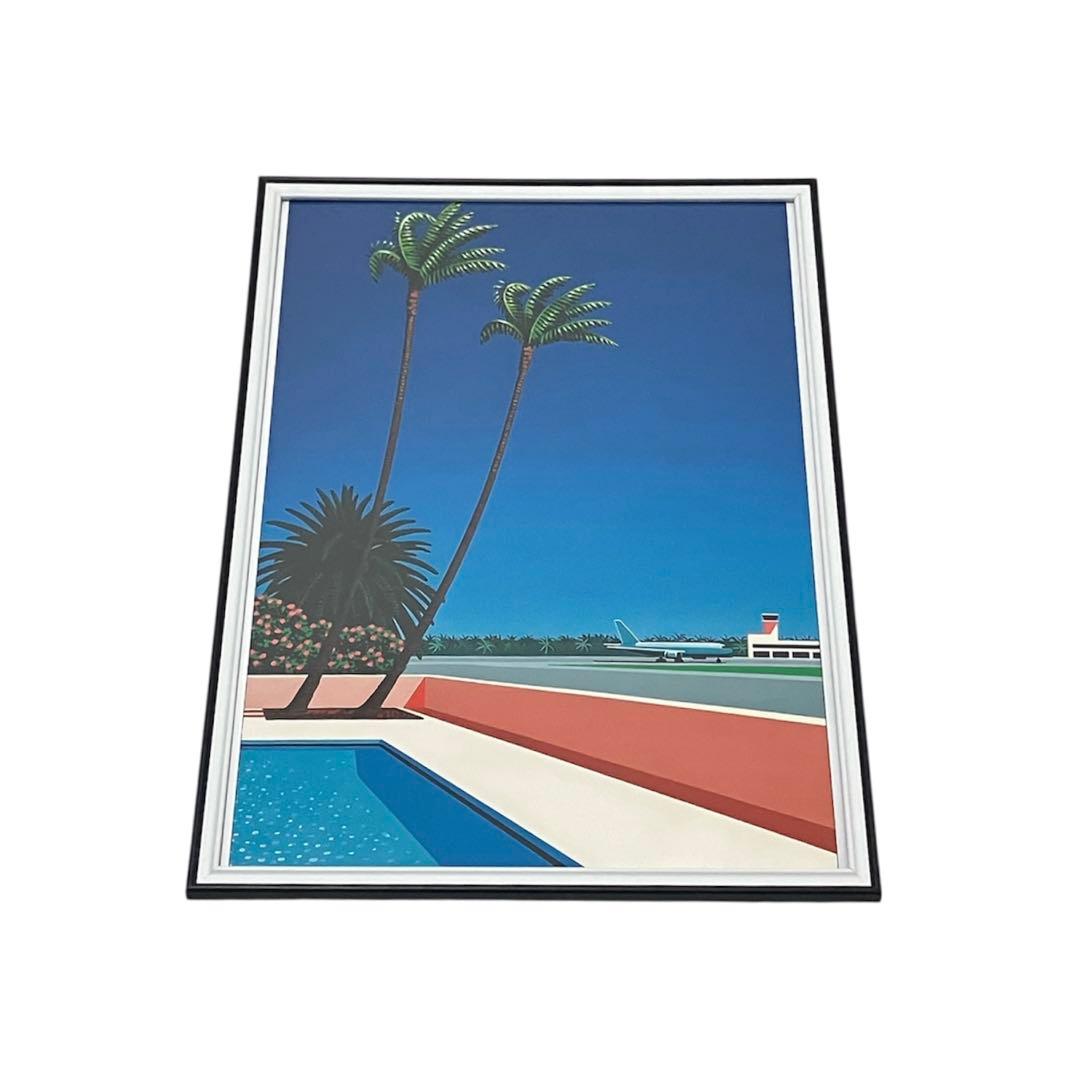 【額縁付き】 永井博（Hiroshi Nagai） A2ポスター プールサイド