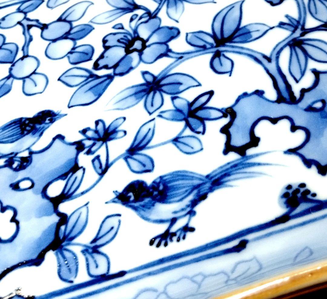 ☆ 加藤利昌 清水焼 染付角皿