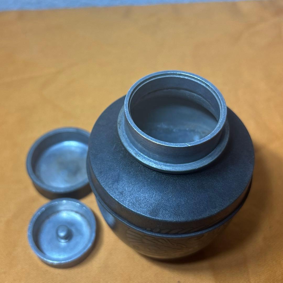 茶道具 錫製 茶入 在銘