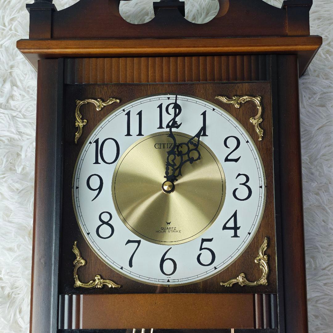 【超貴重・美品】CITIZEN 振り子時計 クラシック ブラウン 動作確認OK