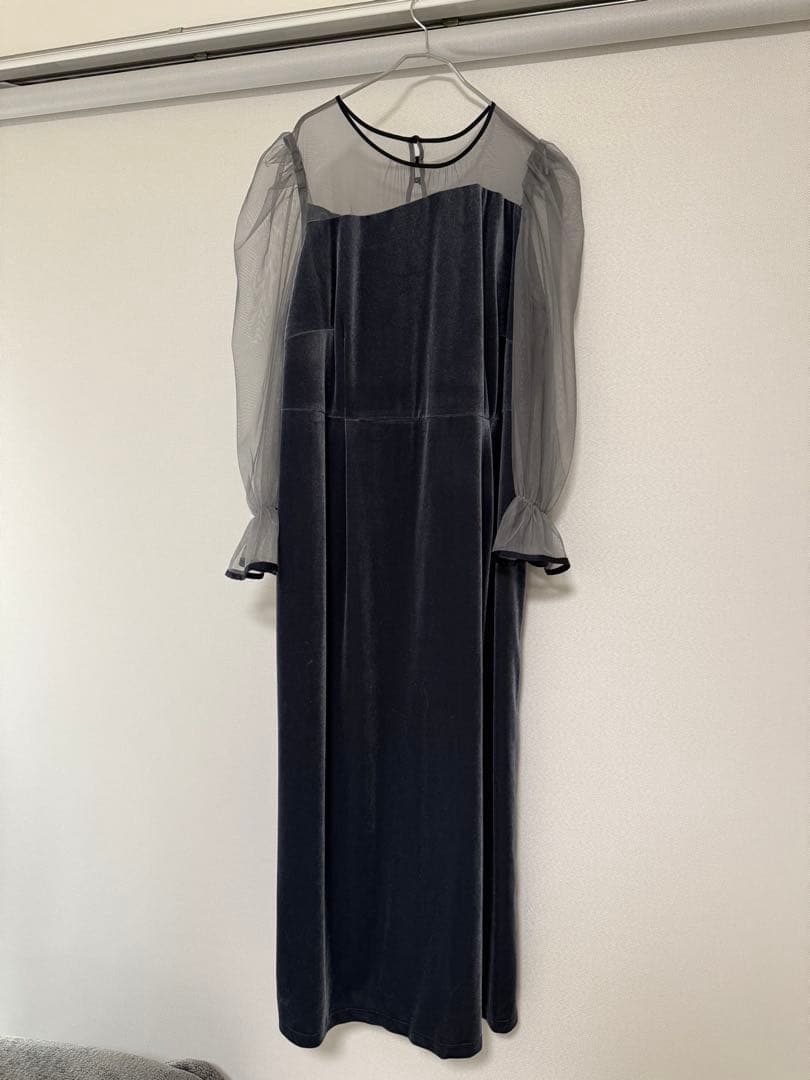 アシメデザインベロアワンピースドレス〔Callarus〕