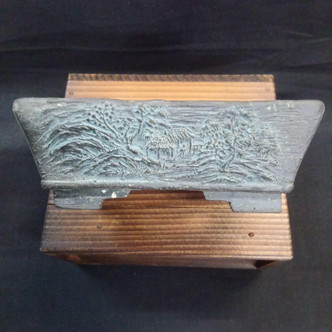 009.【陶翠】春秋/長方樹盆/盆栽鉢/木箱付き