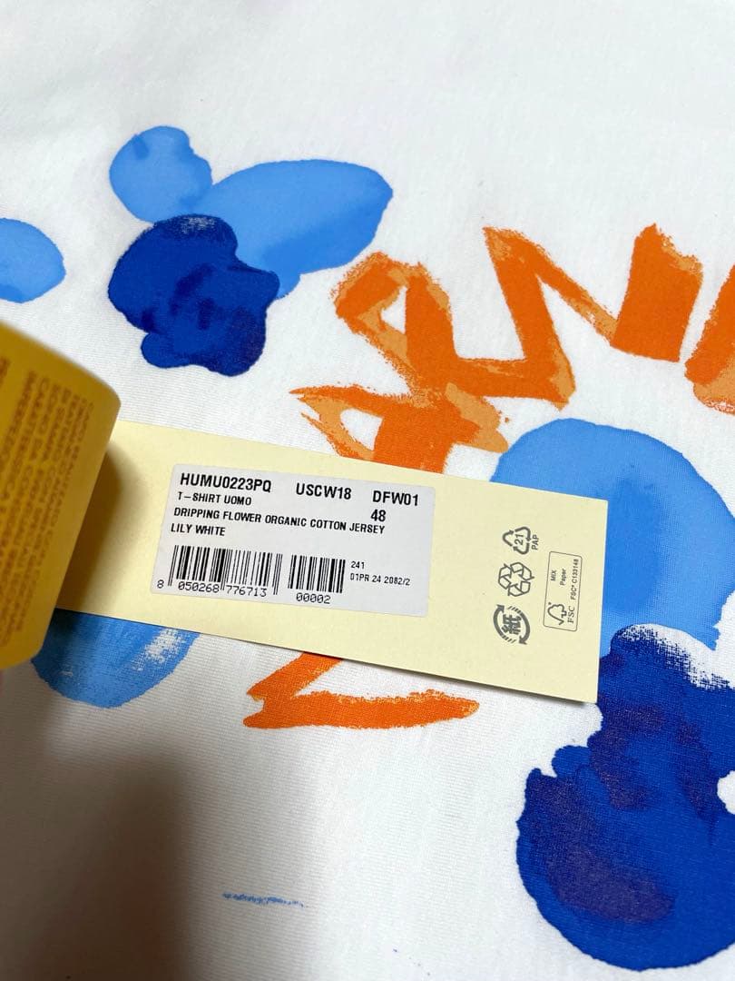 MARNI マルニ 2024年SS春夏新作 半袖プリントTシャツ　ホワイト　花柄