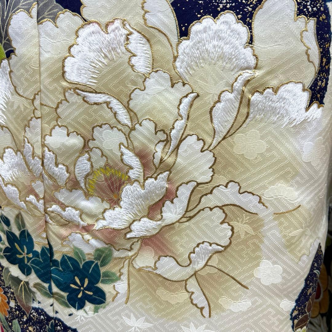生成り　上品な牡丹と菊の振袖フルセット