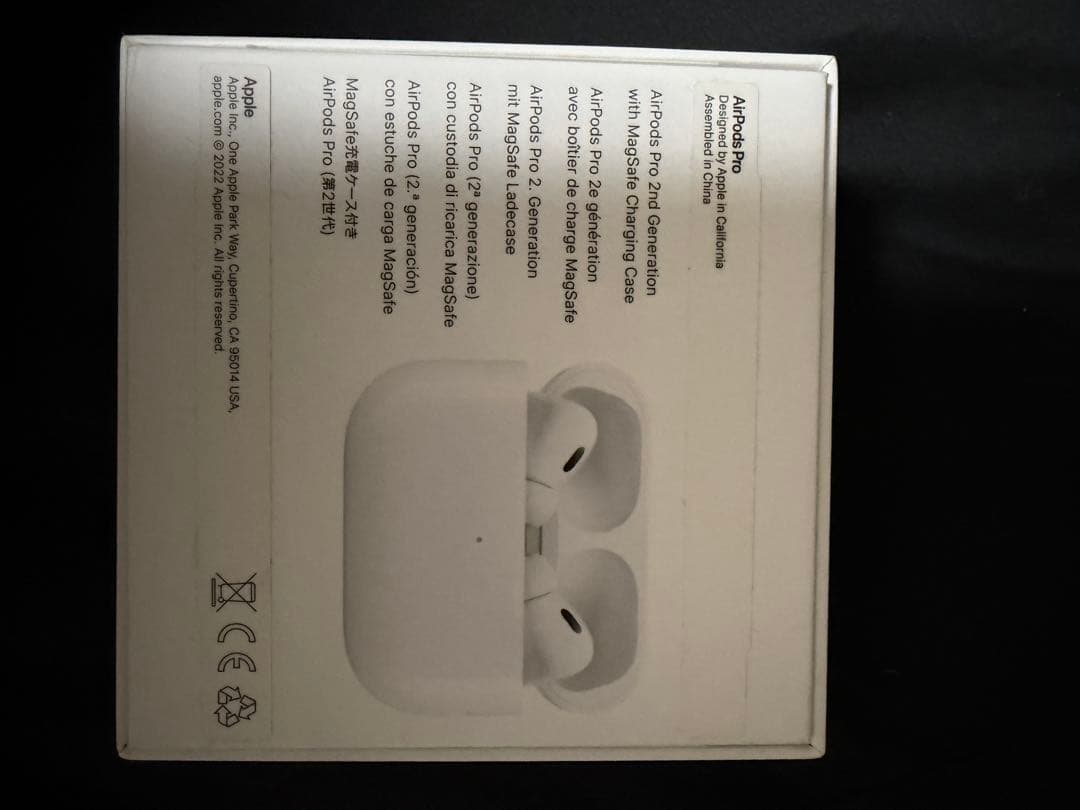 AirPods Pro 2本体 ホワイト 充電ケース付き 左耳イヤホンなし