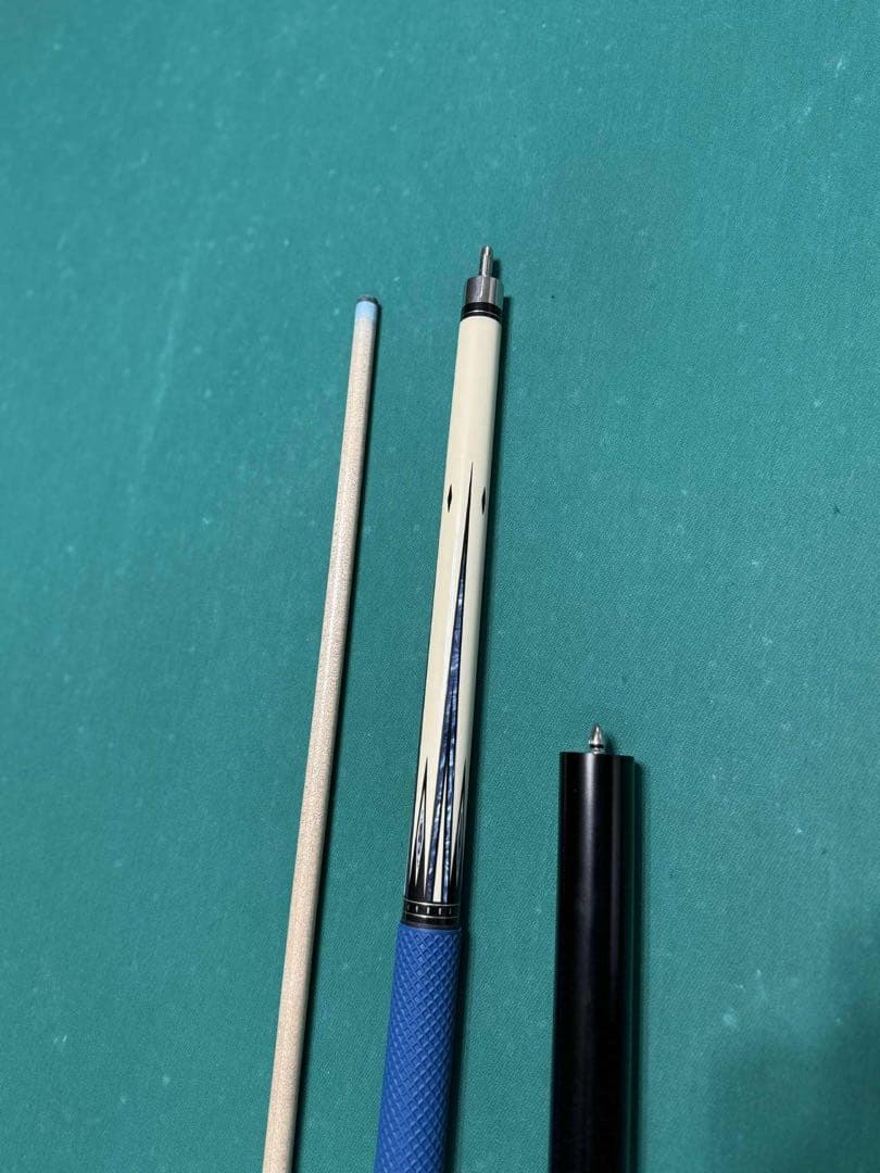 ビリヤードキュー 木製 青白